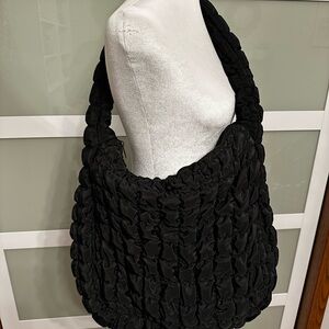 Black Quilted Shoulder Bag free people inspired